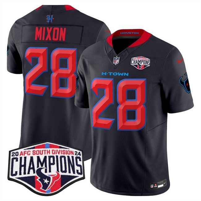 Men%27s Houston Texans #28 Joe Mixon Navy 2nd Alternate F.U.S.E. 2024 AFC South Division Champions Vapor Limited Stitched Jersey